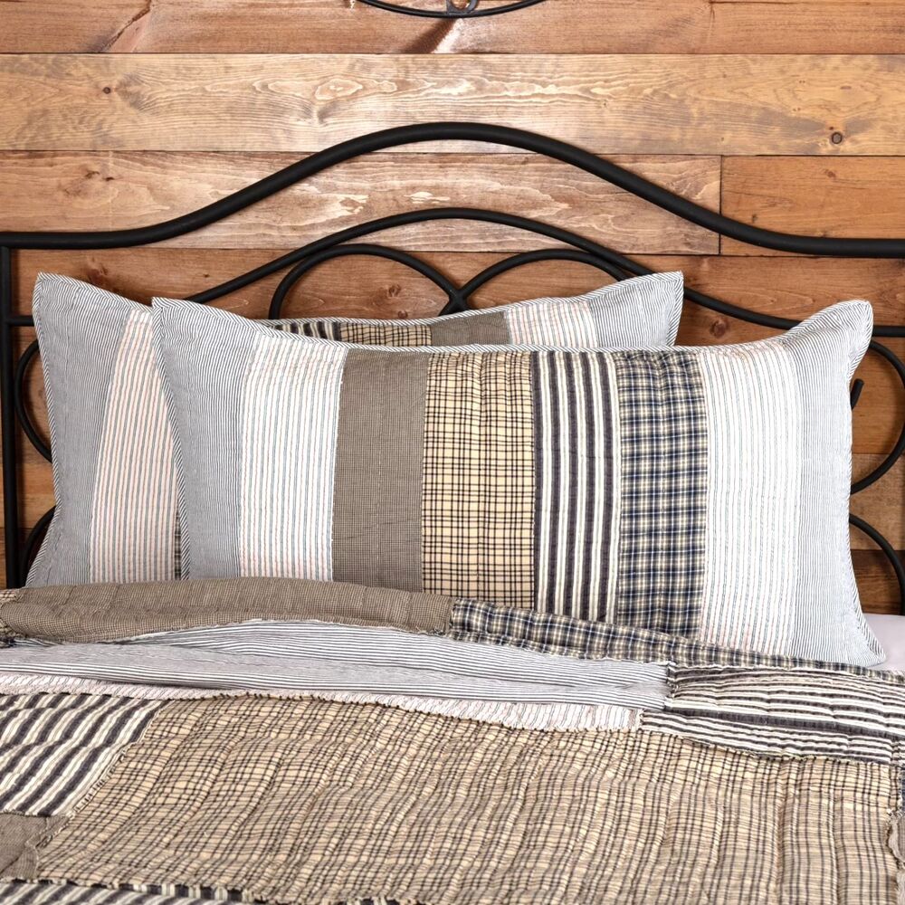 Lot of 3 VHC April & Olive Ashmont King Sham 21x37" Cotton Farmhouse NEW